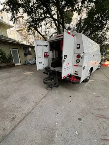 Magnet Plumbing service vehicle on-site for Slab Leak Repair in Orlando